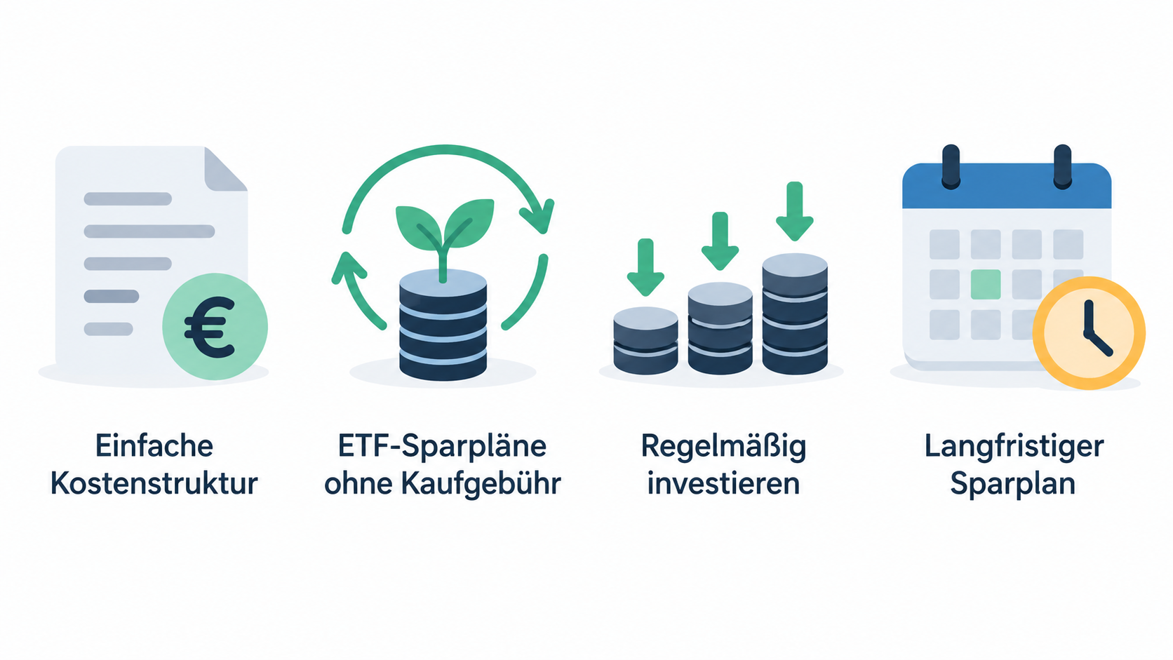 Create one numbered checklist with three items: “Gewünschte ETFs verfügbar”, “Sparrate und Rhythmus prüfen” and “Weitere Kosten oder Bedingungen prüfen”.
